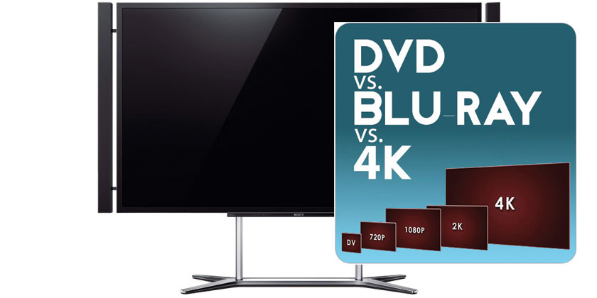 En sammenligning av DVD, Blu-ray og 4K/UHD. Foto: Sony