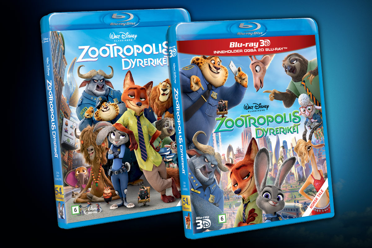 Zootropolis ble lansert som Blu-ray 3D, Blu-ray og DVD 4. juli 2016 og ble det mest solgte videogram i Norge i 2016.