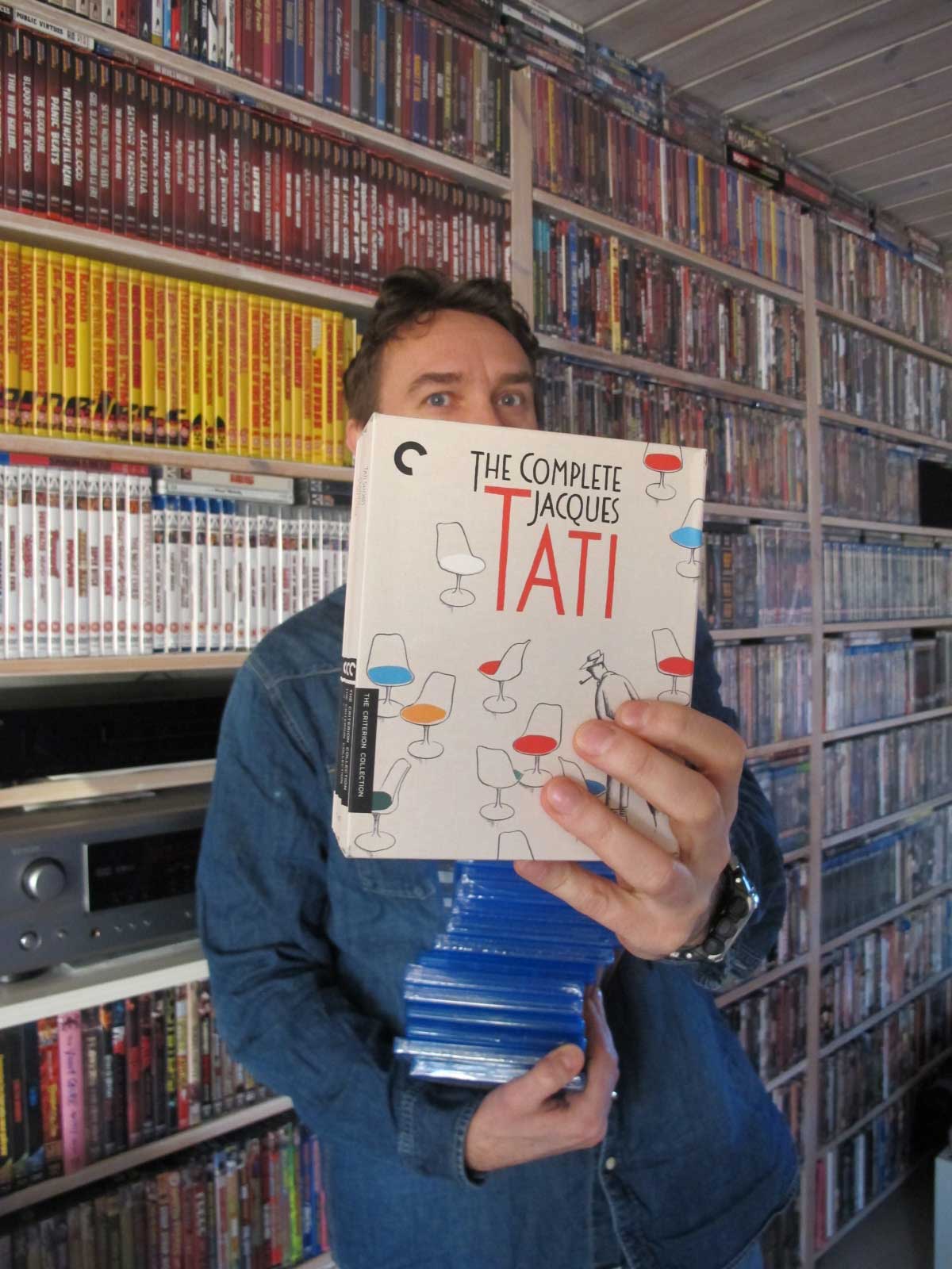 Criterions Jaques Tati-samling på Blu-ray er en av Martin Hauges favoritter i samlingen. Foto: Privat